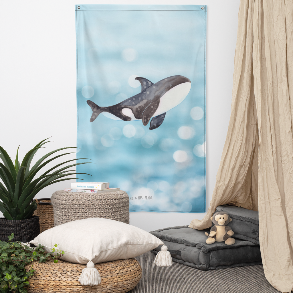 Wandteppich Orca Wandbehang, Dekoration, Boho, Wandteppich, Wandtuch, Wanddeko, Tapisserie, Tapestry, Wandbild, Textil-Kunst, Schmuck-Wandbehang, Wand Deko, Kinderzimmer, Kinderzimmer Wand, Kinderzimmer Deko, Kinderzimmer Wanddeko, Meerestiere, Meer, Urlaub, Orca, Orcas, Killerwal, Wal, Möglichkeiten, Büro, Arbeit, Motivation, Selbstliebe, Neustart, Startup