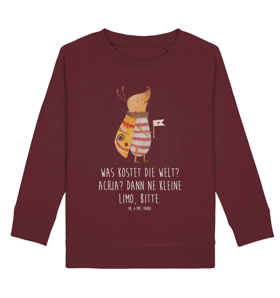 Organic Kinder Pullover Nachtfalter mit Fähnchen Kinder Pullover, Kinder Sweatshirt, Jungen, Mädchen, Tiermotive, Gute Laune, lustige Sprüche, Tiere, Nachtfalter, Käfer, Spruch lustig, Spruch witzig, süß, niedlich, Küche Deko, Was kostet die Welt