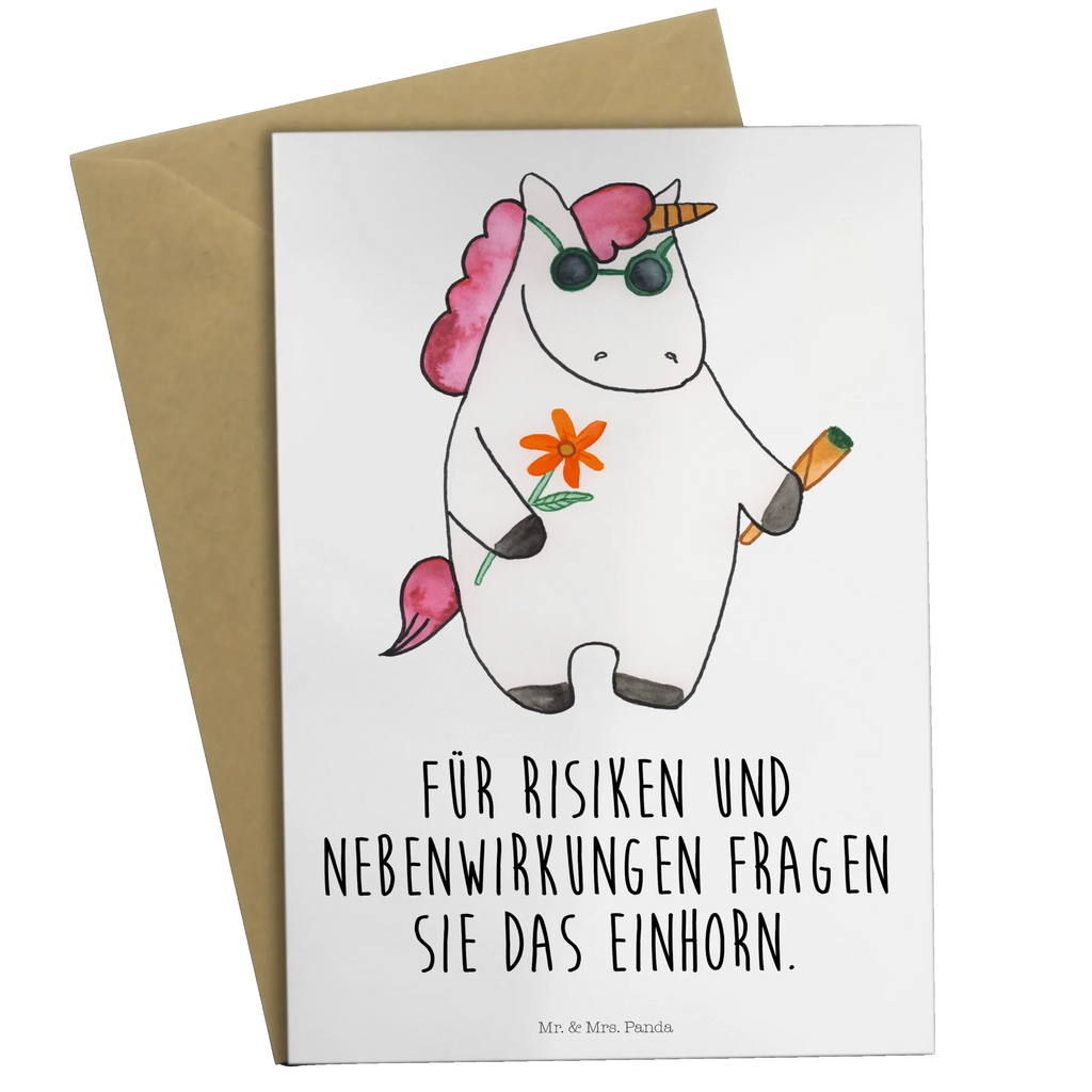 Grußkarte Einhorn Woodstock Grußkarte, Klappkarte, Einladungskarte, Glückwunschkarte, Hochzeitskarte, Geburtstagskarte, Karte, Ansichtskarten, Einhorn, Einhörner, Einhorn Deko, Pegasus, Unicorn, Kiffen, Joint, Zigarette, Alkohol, Party, Spaß. lustig, witzig, Woodstock