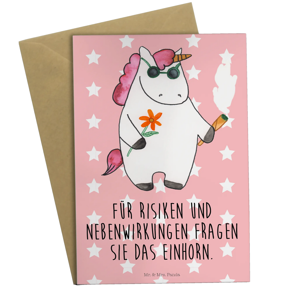 Grußkarte Einhorn Woodstock Grußkarte, Klappkarte, Einladungskarte, Glückwunschkarte, Hochzeitskarte, Geburtstagskarte, Karte, Ansichtskarten, Einhorn, Einhörner, Einhorn Deko, Pegasus, Unicorn, Kiffen, Joint, Zigarette, Alkohol, Party, Spaß. lustig, witzig, Woodstock