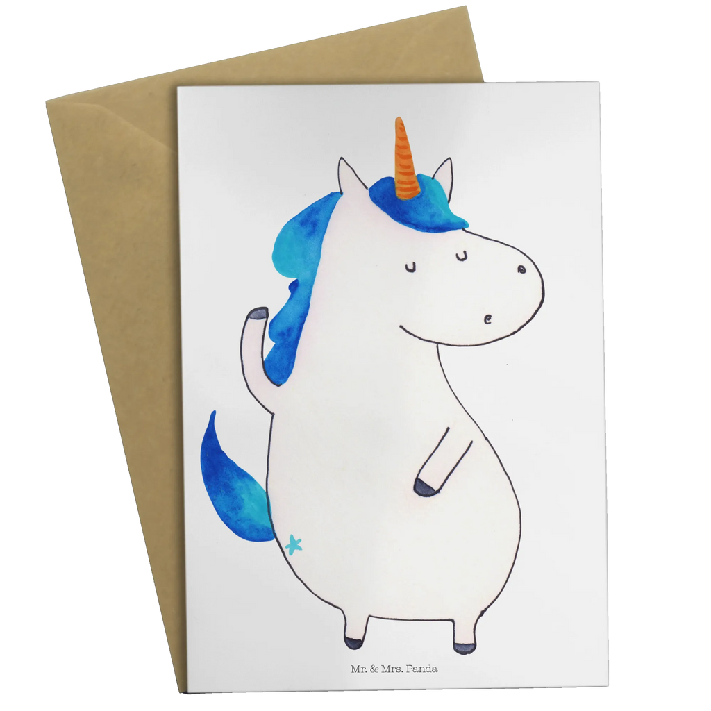 Grußkarte Einhorn Mann Grußkarte, Klappkarte, Einladungskarte, Glückwunschkarte, Hochzeitskarte, Geburtstagskarte, Karte, Ansichtskarten, Einhorn, Einhörner, Einhorn Deko, Unicorn, cool, Mann, Freundin, Familie, bester Freund, BFF, Party, hübsch, beste