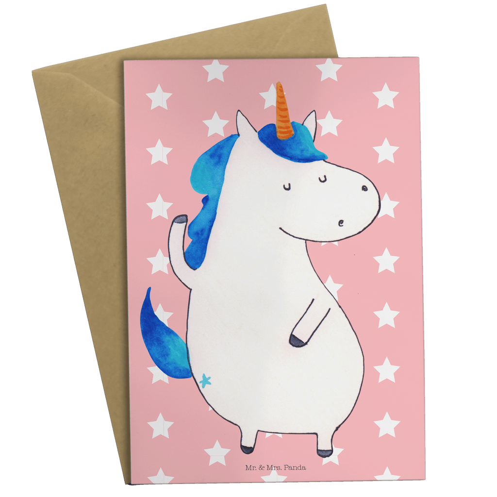 Grußkarte Einhorn Mann Grußkarte, Klappkarte, Einladungskarte, Glückwunschkarte, Hochzeitskarte, Geburtstagskarte, Karte, Ansichtskarten, Einhorn, Einhörner, Einhorn Deko, Pegasus, Unicorn, cool, Mann, Freundin, Familie, bester Freund, BFF, Party, hübsch, beste