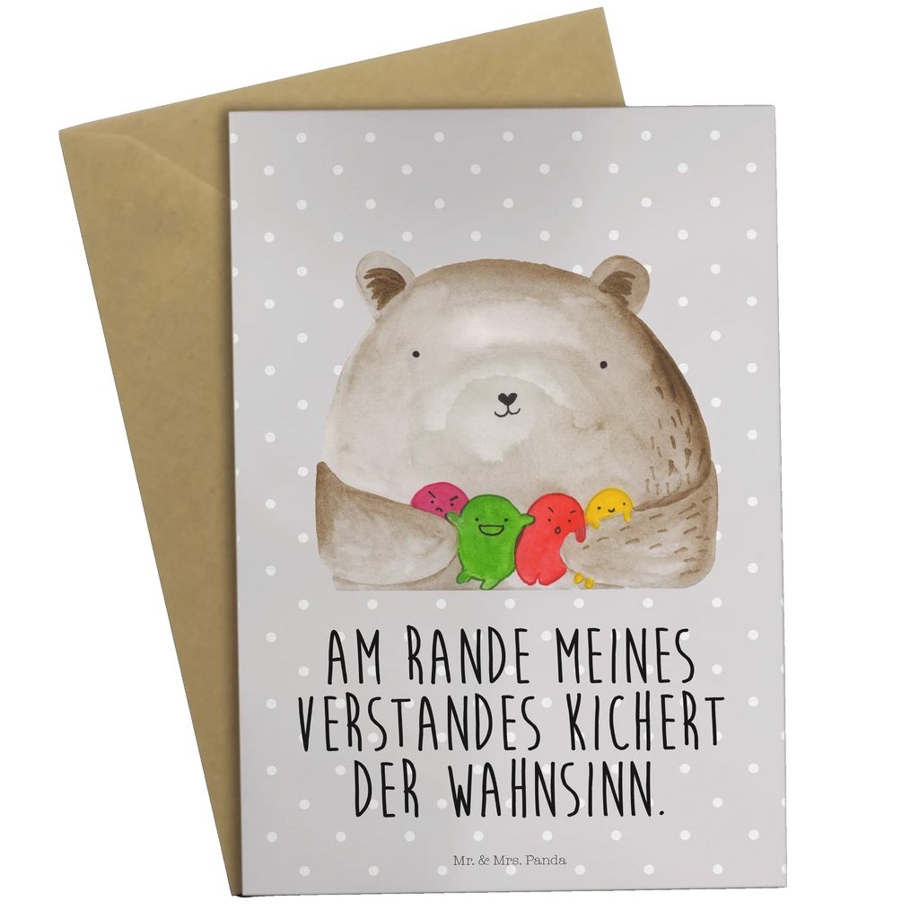 Grußkarte Bär Gefühl Grußkarte, Klappkarte, Einladungskarte, Glückwunschkarte, Hochzeitskarte, Geburtstagskarte, Karte, Ansichtskarten, Bär, Teddy, Teddybär, Wahnsinn, Verrückt, Durchgedreht