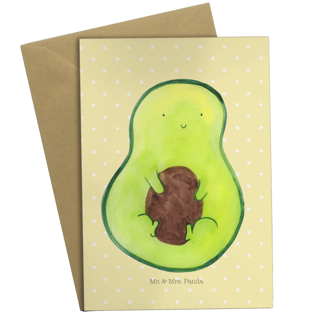 Greetings card avocado core Grußkarte, Klappkarte, Einladungskarte, Glückwunschkarte, Hochzeitskarte, Geburtstagskarte, Karte, Ansichtskarten, Avocado, Veggie, Vegan, Gesund, Avokado, Avocadokern, Kern, Pflanze, Spruch Leben