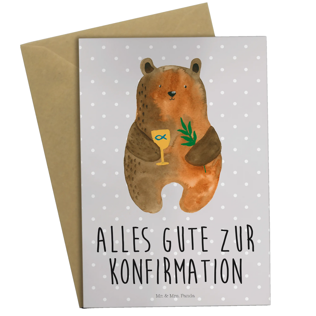 Grußkarte Bär Konfirmation Grußkarte, Klappkarte, Einladungskarte, Glückwunschkarte, Hochzeitskarte, Geburtstagskarte, Karte, Ansichtskarten, Bär, Teddy, Teddybär, Konfirmation, Kirche, evangelisch, Gottesdienst