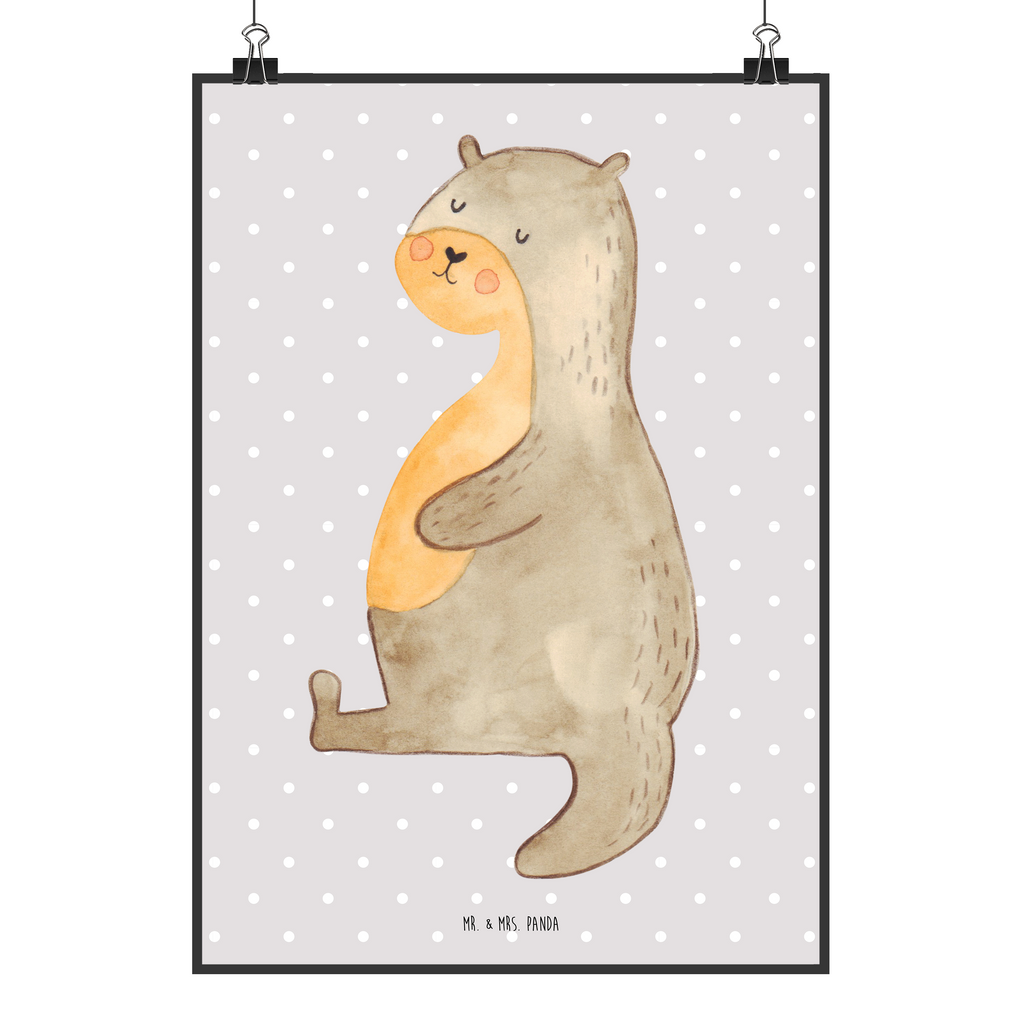 Poster Otter Bauch Poster, Wandposter, Bild, Wanddeko, Küchenposter, Kinderposter, Wanddeko Bild, Raumdekoration, Wanddekoration, Handgemaltes Poster, Mr. & Mrs. Panda Poster, Designposter, Kunstdruck, Posterdruck, Otter, Fischotter, Seeotter, Otter Seeotter See Otter