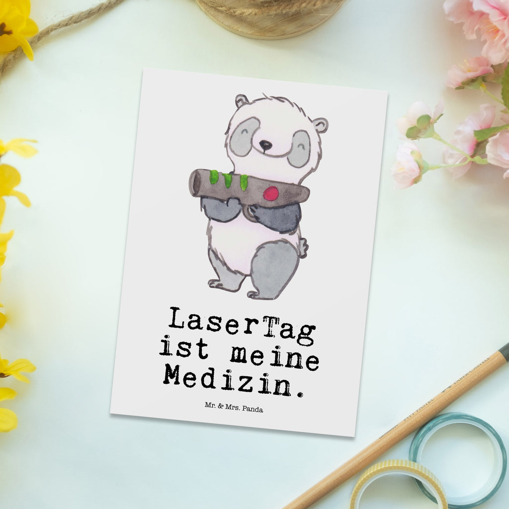 Postkarte Panda LaserTag Medizin Postkarte, Karte, Geschenkkarte, Grußkarte, Einladung, Ansichtskarte, Geburtstagskarte, Einladungskarte, Dankeskarte, Ansichtskarten, Einladung Geburtstag, Einladungskarten Geburtstag, Geschenk, Sport, Sportart, Hobby, Schenken, Danke, Dankeschön, Auszeichnung, Gewinn, Sportler, Lasertag, Lasergame Zentrum