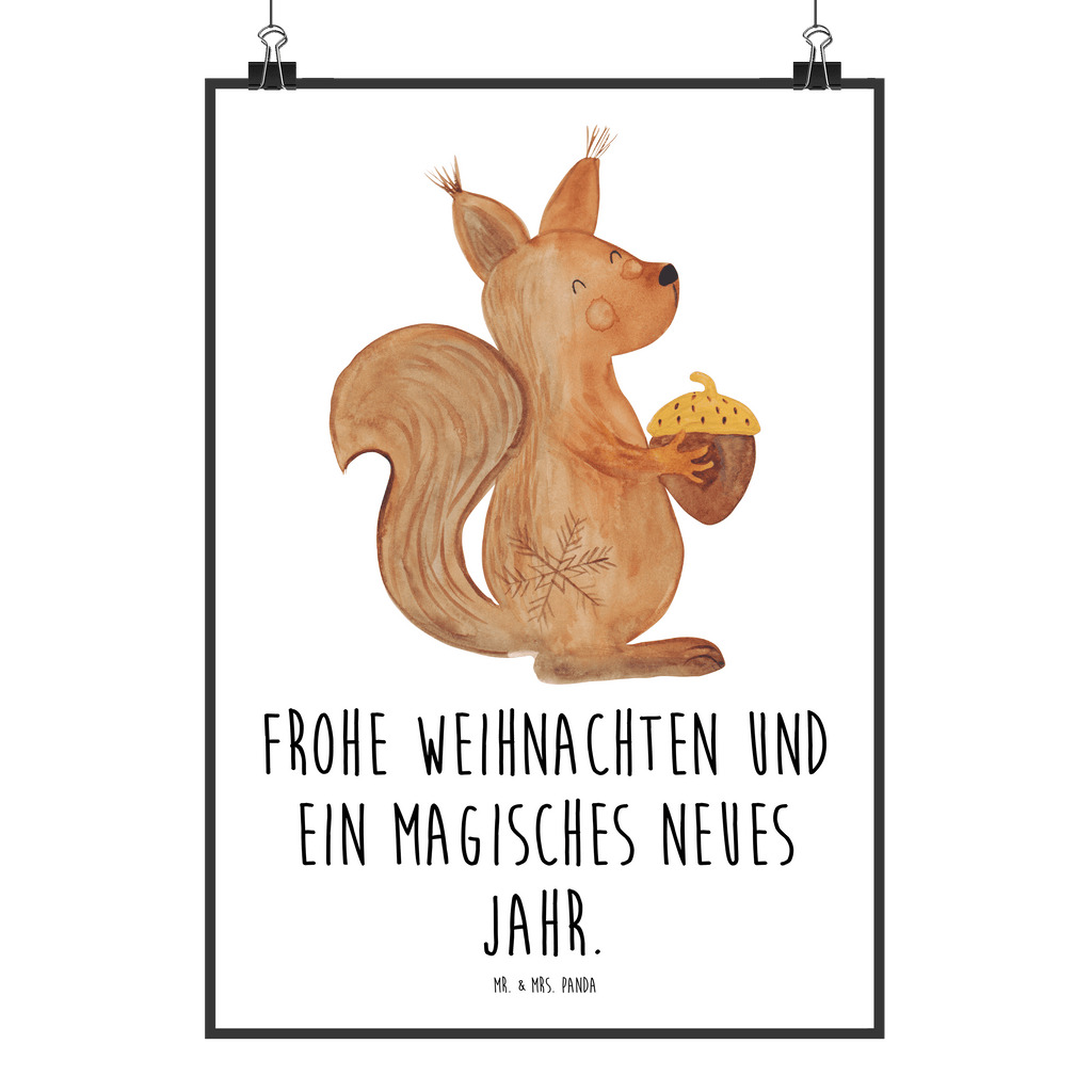 Poster Eichhörnchen Weihnachtszeit Poster, Wandposter, Bild, Wanddeko, Küchenposter, Kinderposter, Wanddeko Bild, Raumdekoration, Wanddekoration, Handgemaltes Poster, Mr. & Mrs. Panda Poster, Designposter, Kunstdruck, Posterdruck, Winter, Weihnachten, Weihnachtsdeko, Nikolaus, Advent, Heiligabend, Wintermotiv, Frohe Weihnachten, Frohes neues Jahr, Guten Rutsch, Weihnachtsmotiv, Weihnachtsgruß, Neujahr, Vogel