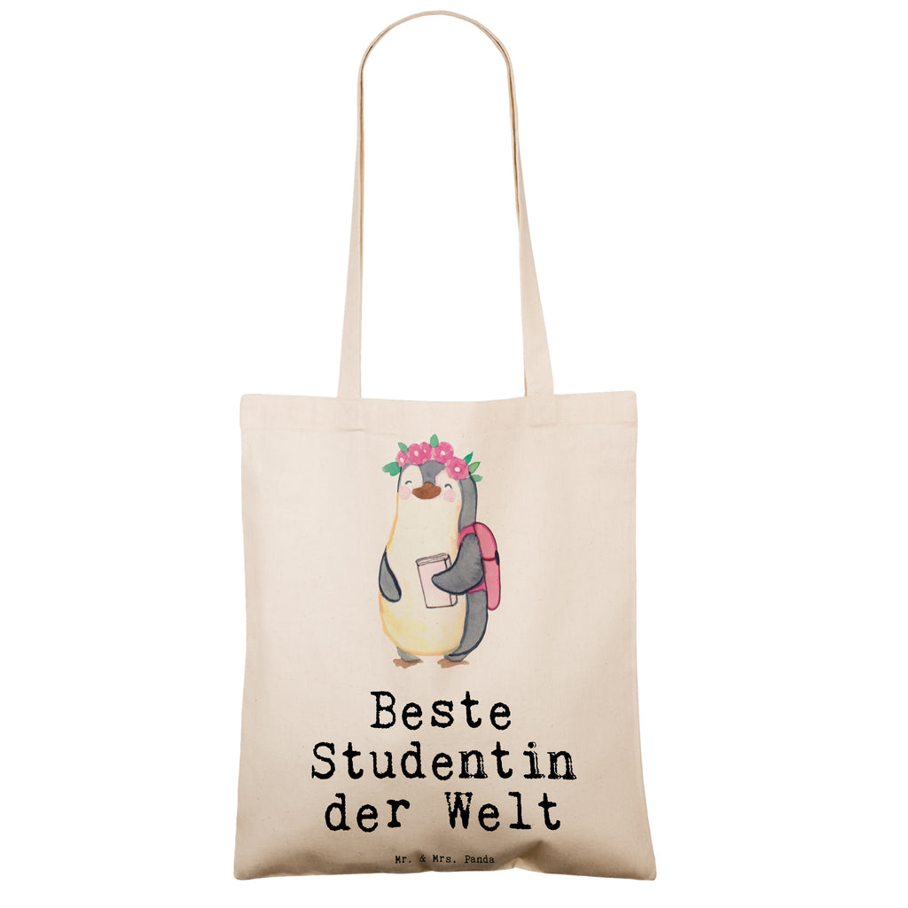 Tragetasche Pinguin Beste Studentin der Welt Beuteltasche, Beutel, Einkaufstasche, Jutebeutel, Stoffbeutel, Tasche, Shopper, Umhängetasche, Strandtasche, Schultertasche, Stofftasche, Tragetasche, Badetasche, Jutetasche, Einkaufstüte, Laptoptasche, für, Dankeschön, Geschenk, Schenken, Geburtstag, Geburtstagsgeschenk, Geschenkidee, Danke, Bedanken, Mitbringsel, Freude machen, Geschenktipp, Studentin, Studium, Tochter, Spaß, Musterschülerin, lustig, Studienabschluss, witzig, Universität, Abschluss, Alumni, Uni, Studenten, Hochschule