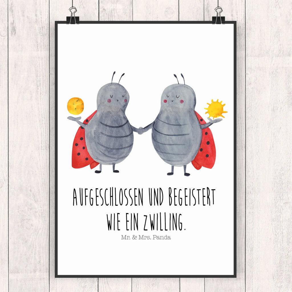 Poster Sternzeichen Zwilling Poster, Wandposter, Bild, Wanddeko, Küchenposter, Kinderposter, Wanddeko Bild, Raumdekoration, Wanddekoration, Handgemaltes Poster, Mr. & Mrs. Panda Poster, Designposter, Kunstdruck, Posterdruck, Tierkreiszeichen, Sternzeichen, Horoskop, Astrologie, Aszendent, Zwillinge, Zwilling Geschenk, Zwilling Sternzeichen, Geburtstag Mai, Geschenk Mai, Geschenk Juni, Marienkäfer, Glückskäfer, Zwillingsbruder, Zwillingsschwester