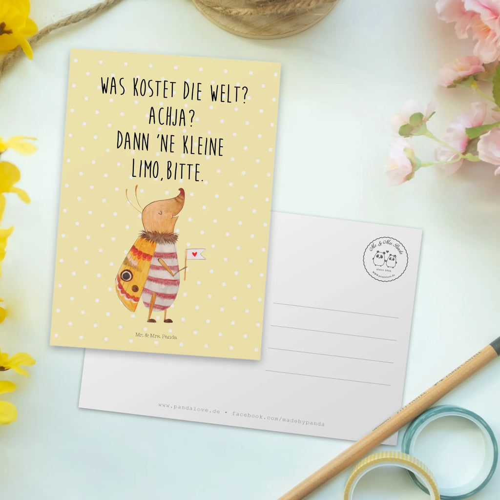 Postkarte Nachtfalter Fähnchen Postkarte, Karte, Geschenkkarte, Grußkarte, Einladung, Ansichtskarte, Geburtstagskarte, Einladungskarte, Dankeskarte, Ansichtskarten, Einladung Geburtstag, Einladungskarten Geburtstag, Tiermotive, Gute Laune, lustige Sprüche, Tiere, Nachtfalter, Käfer, Spruch lustig, Spruch witzig, süß, niedlich, Küche Deko, Was kostet die Welt