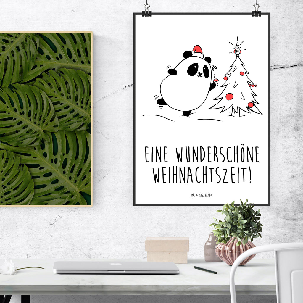 Poster Panda Weihnachtszeit Poster, Wandposter, Bild, Wanddeko, Küchenposter, Kinderposter, Wanddeko Bild, Raumdekoration, Wanddekoration, Handgemaltes Poster, Mr. & Mrs. Panda Poster, Designposter, Kunstdruck, Posterdruck