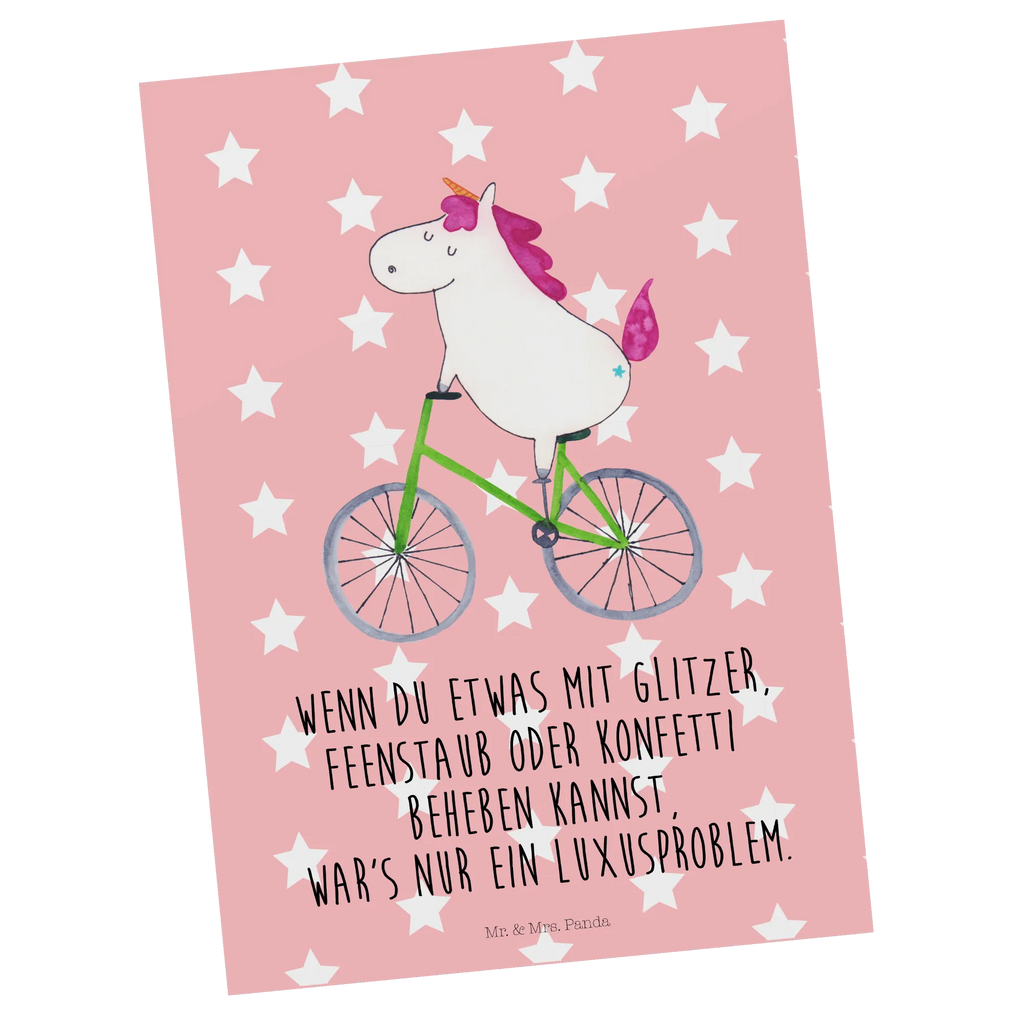 Postkarte Einhorn Radfahrer Postkarte, Karte, Geschenkkarte, Grußkarte, Einladung, Ansichtskarte, Geburtstagskarte, Einladungskarte, Dankeskarte, Ansichtskarten, Einladung Geburtstag, Einladungskarten Geburtstag, Einhorn, Einhörner, Einhorn Deko, Pegasus, Unicorn, Radfahren, Radfahrer, Rad, Bike, Feenstaub, Konfetti, Luxusproblem, Kummer, Liebeskummer