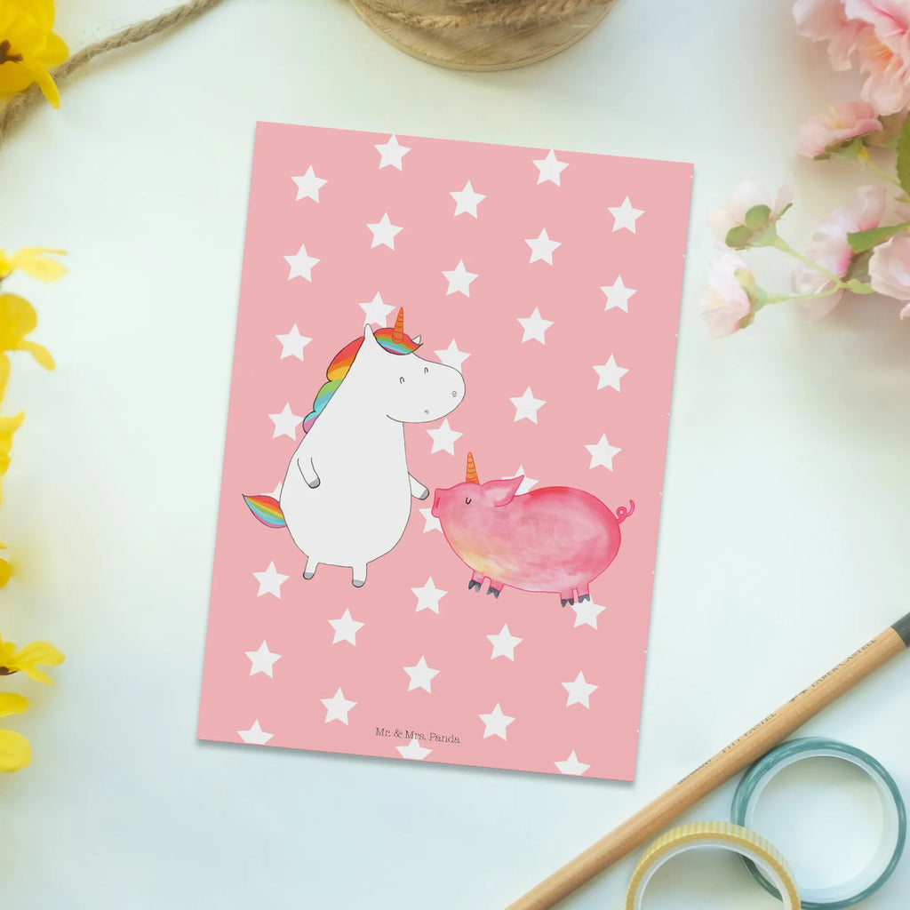 Postkarte Einhorn Schwein Postkarte, Karte, Geschenkkarte, Grußkarte, Einladung, Ansichtskarte, Geburtstagskarte, Einladungskarte, Dankeskarte, Ansichtskarten, Einladung Geburtstag, Einladungskarten Geburtstag, Einhorn, Einhörner, Einhorn Deko, Pegasus, Unicorn, Freundschaft, Schweinhorn, Schwein, Freundin, Schweinchen