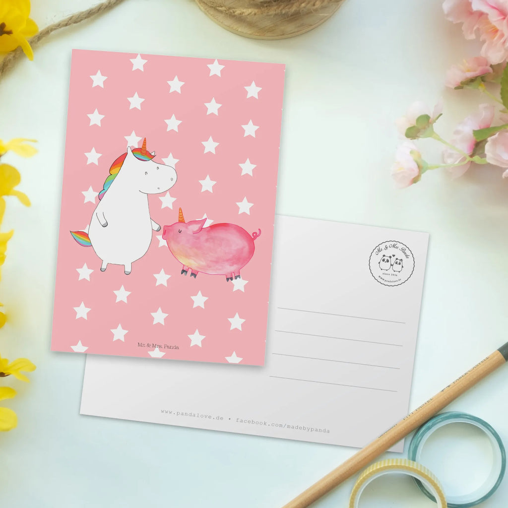 Postkarte Einhorn Schwein Postkarte, Karte, Geschenkkarte, Grußkarte, Einladung, Ansichtskarte, Geburtstagskarte, Einladungskarte, Dankeskarte, Ansichtskarten, Einladung Geburtstag, Einladungskarten Geburtstag, Einhorn, Einhörner, Einhorn Deko, Pegasus, Unicorn, Freundschaft, Schweinhorn, Schwein, Freundin, Schweinchen