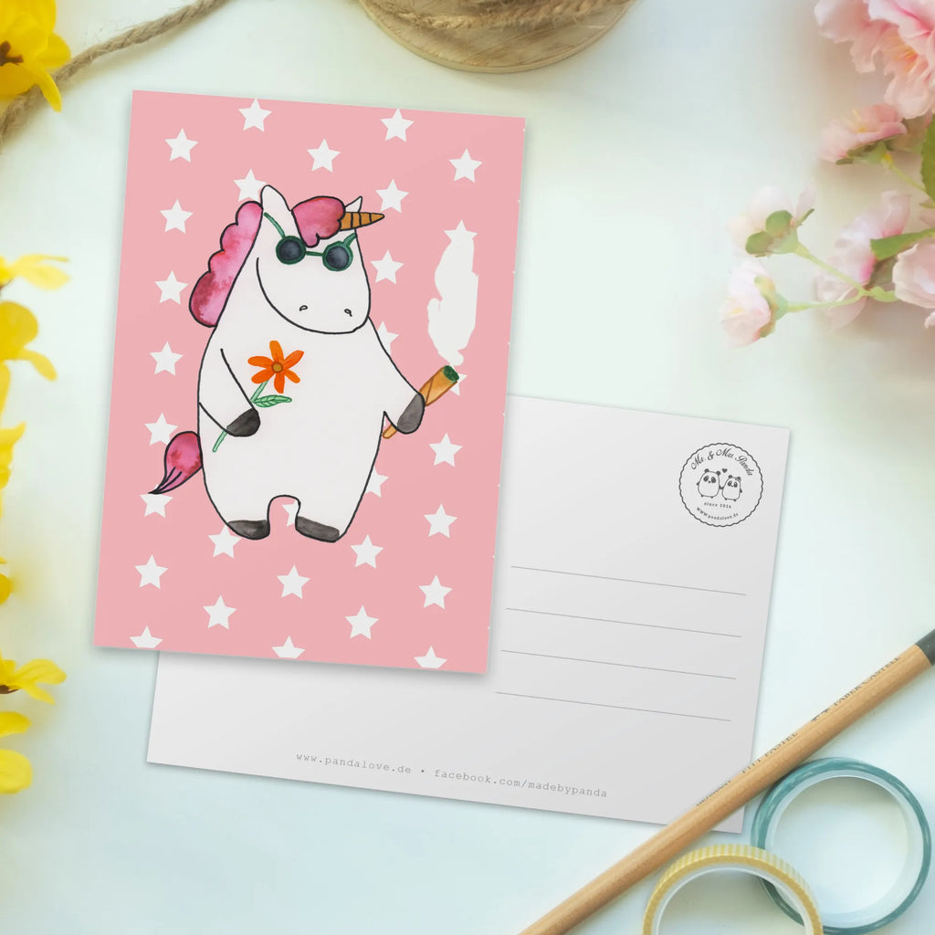 Postkarte Einhorn Woodstock Postkarte, Karte, Geschenkkarte, Grußkarte, Einladung, Ansichtskarte, Geburtstagskarte, Einladungskarte, Dankeskarte, Ansichtskarten, Einladung Geburtstag, Einladungskarten Geburtstag, Einhorn, Einhörner, Einhorn Deko, Pegasus, Unicorn, Kiffen, Joint, Zigarette, Alkohol, Party, Spaß. lustig, witzig, Woodstock