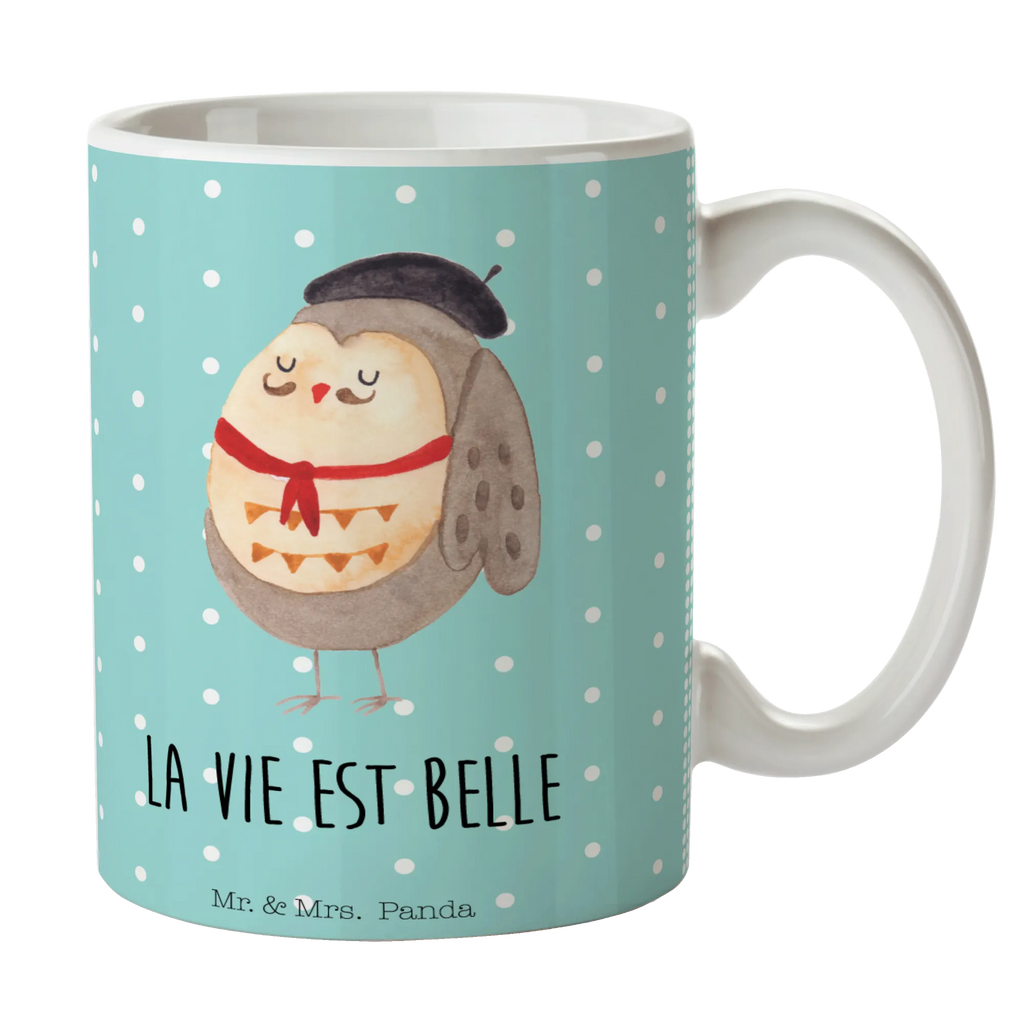 Tasse Eule Frankreich Tasse, Kaffeetasse, Teetasse, Becher, Kaffeebecher, Teebecher, Keramiktasse, Porzellantasse, Büro Tasse, Geschenk Tasse, Tasse Sprüche, Tasse Motive, Kaffeetassen, Tasse bedrucken, Designer Tasse, Cappuccino Tassen, Schöne Teetassen, Eule, Eulen, Eule Deko, Owl, hibou, La vie est belle, das Leben ist schön, Spruch schön, Spruch Französisch, Frankreich