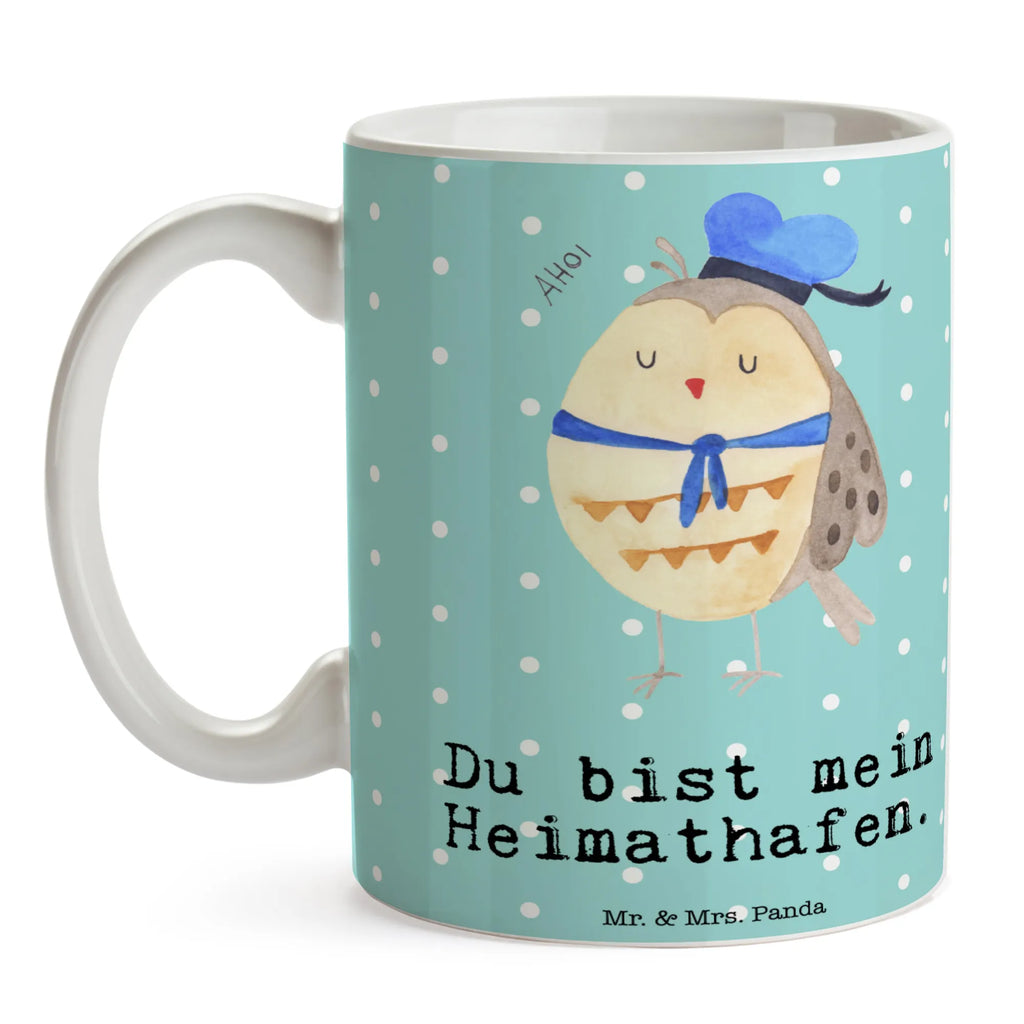 Tasse Eule Matrose Tasse, Kaffeetasse, Teetasse, Becher, Kaffeebecher, Teebecher, Keramiktasse, Porzellantasse, Büro Tasse, Geschenk Tasse, Tasse Sprüche, Tasse Motive, Kaffeetassen, Tasse bedrucken, Designer Tasse, Cappuccino Tassen, Schöne Teetassen, Eule, Eule Spruch, Eule Deko, Owl, Wortspiel lustig, Matrose, Freundin, Ehe, Seefahrer, Heimathafen, Hochzeitstag Geschenk