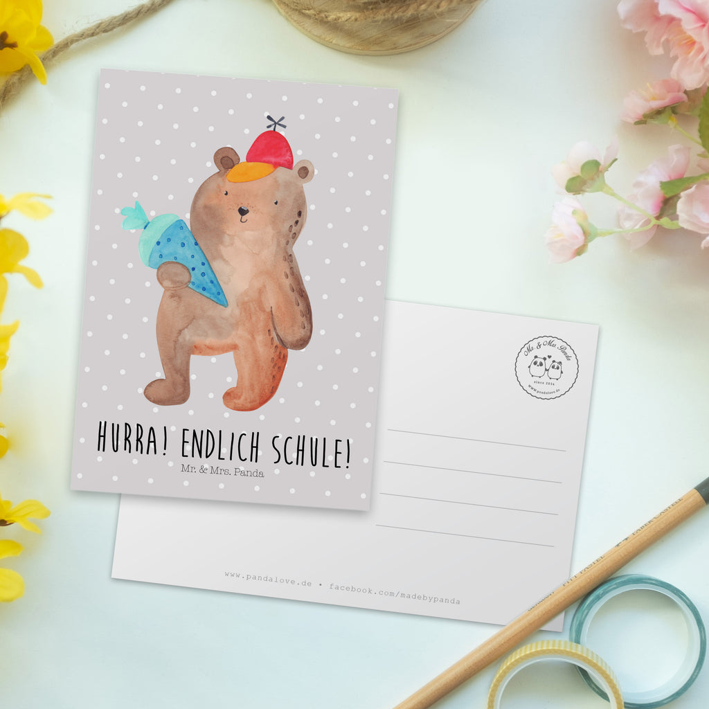 Postkarte Bär Schultüte Postkarte, Karte, Geschenkkarte, Grußkarte, Einladung, Ansichtskarte, Geburtstagskarte, Einladungskarte, Dankeskarte, Ansichtskarten, Einladung Geburtstag, Einladungskarten Geburtstag, Bär, Teddy, Teddybär, Bär Motiv, Schultüte, Erster Schultag Geschenk, Einschulung Geschenk, Schule Geschenk, Grundschule, Schulanfang, Schulbeginn