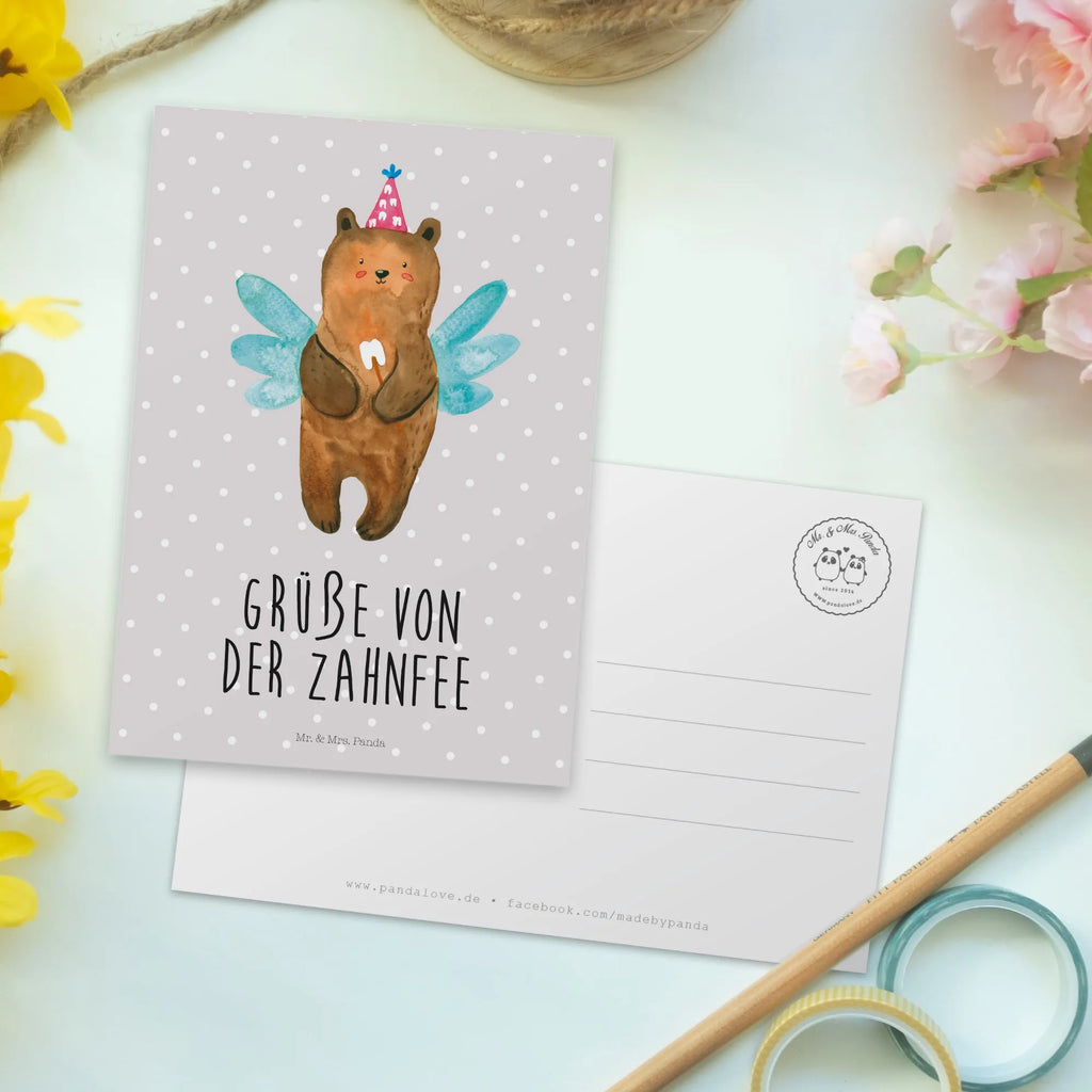 Postkarte Bär Zahnfee Postkarte, Karte, Geschenkkarte, Grußkarte, Einladung, Ansichtskarte, Geburtstagskarte, Einladungskarte, Dankeskarte, Ansichtskarten, Einladung Geburtstag, Einladungskarten Geburtstag, Bär, Teddy, Teddybär, Zahnfee, Fee, Milchzahn, Erster Zahn