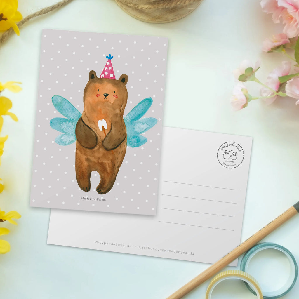 Postkarte Bär Zahnfee Postkarte, Karte, Geschenkkarte, Grußkarte, Einladung, Ansichtskarte, Geburtstagskarte, Einladungskarte, Dankeskarte, Ansichtskarten, Einladung Geburtstag, Einladungskarten Geburtstag, Bär, Teddy, Teddybär, Zahnfee, Fee, Milchzahn, Erster Zahn