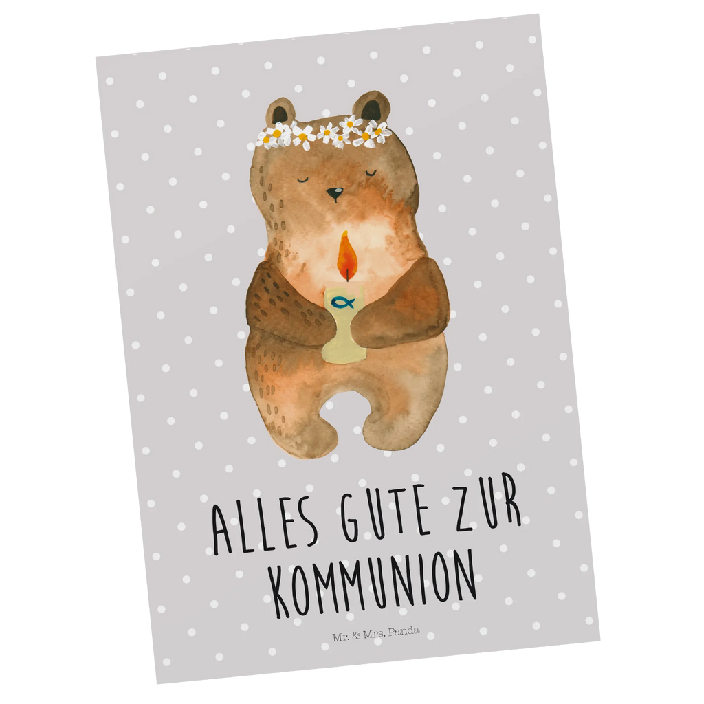 Postkarte Kommunion-Bär Postkarte, Karte, Geschenkkarte, Grußkarte, Einladung, Ansichtskarte, Geburtstagskarte, Einladungskarte, Dankeskarte, Ansichtskarten, Einladung Geburtstag, Einladungskarten Geburtstag, Bär, Teddy, Teddybär, Kommunion, Gottes Segen, Taufkerze, katholisch