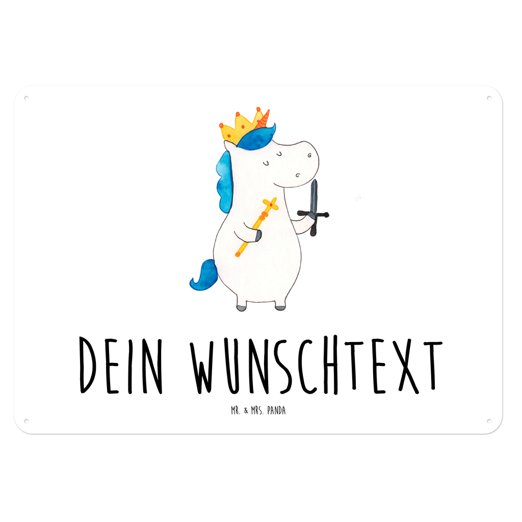 Personalisiertes Blechschild Einhorn König mit Schwert Blechschild, Metallschild, Geschenk Schild, Schild, Magnet-Metall-Schild, Deko Schild, Wandschild, Wand-Dekoration, Türschild, Einhorn, Einhörner, Einhorn Deko, Pegasus, Unicorn, König, Ritter, Mittelalter