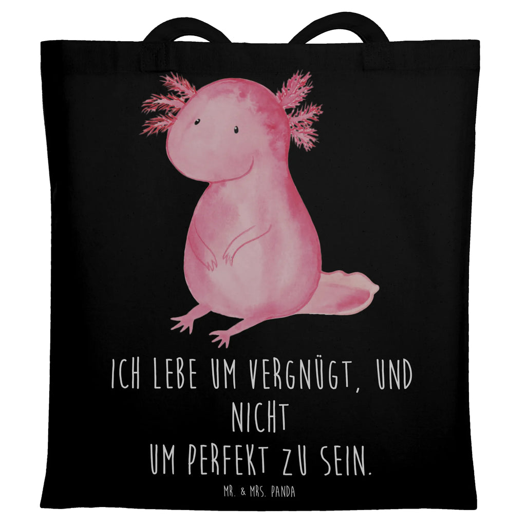 Tragetasche Axolotl null Beuteltasche, Beutel, Einkaufstasche, Jutebeutel, Stoffbeutel, Tasche, Shopper, Umhängetasche, Strandtasche, Schultertasche, Stofftasche, Tragetasche, Badetasche, Jutetasche, Einkaufstüte, Laptoptasche, Axolotl, Molch, Axolot, vergnügt, fröhlich, zufrieden, Lebensstil, Weisheit, Lebensweisheit, Liebe, Freundin