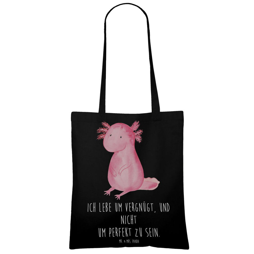 Tragetasche Axolotl null Beuteltasche, Beutel, Einkaufstasche, Jutebeutel, Stoffbeutel, Tasche, Shopper, Umhängetasche, Strandtasche, Schultertasche, Stofftasche, Tragetasche, Badetasche, Jutetasche, Einkaufstüte, Laptoptasche, Axolotl, Molch, Axolot, vergnügt, fröhlich, zufrieden, Lebensstil, Weisheit, Lebensweisheit, Liebe, Freundin