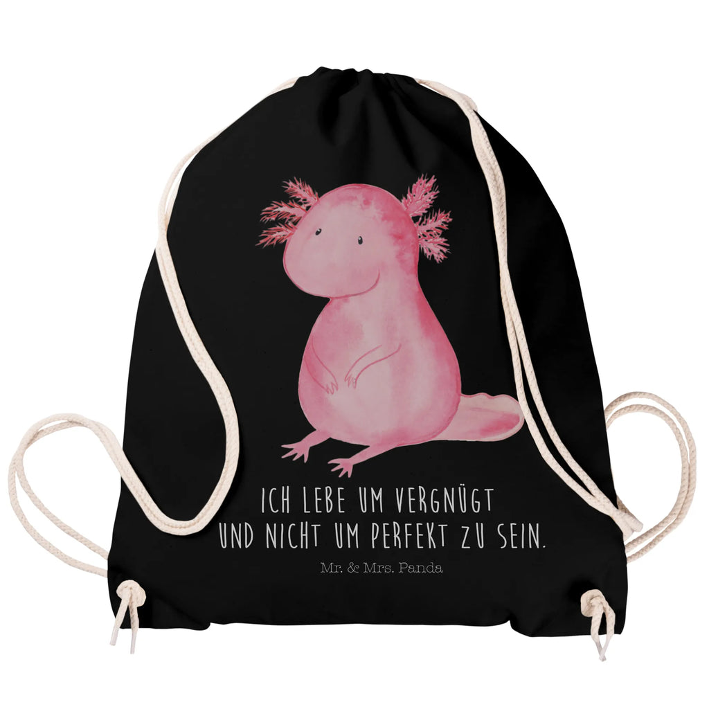 Sportbeutel Axolotl Sportbeutel, Turnbeutel, Beutel, Sporttasche, Tasche, Stoffbeutel, Sportbeutel Kinder, Gymsack, Beutel Rucksack, Kleine Sporttasche, Sportzubehör, Turnbeutel Baumwolle, Axolotl, Molch, Axolot, vergnügt, fröhlich, zufrieden, Lebensstil, Weisheit, Lebensweisheit, Liebe, Freundin