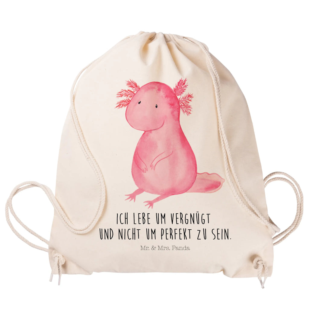 Sportbeutel Axolotl Sportbeutel, Turnbeutel, Beutel, Sporttasche, Tasche, Stoffbeutel, Sportbeutel Kinder, Gymsack, Beutel Rucksack, Kleine Sporttasche, Sportzubehör, Turnbeutel Baumwolle, Axolotl, Molch, Axolot, vergnügt, fröhlich, zufrieden, Lebensstil, Weisheit, Lebensweisheit, Liebe, Freundin