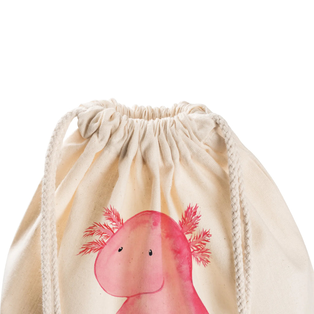 Sportbeutel Axolotl Sportbeutel, Turnbeutel, Beutel, Sporttasche, Tasche, Stoffbeutel, Sportbeutel Kinder, Gymsack, Beutel Rucksack, Kleine Sporttasche, Sportzubehör, Turnbeutel Baumwolle, Axolotl, Molch, Axolot, vergnügt, fröhlich, zufrieden, Lebensstil, Weisheit, Lebensweisheit, Liebe, Freundin