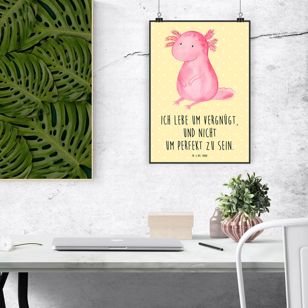 Poster Axolotl null Poster, Wandposter, Bild, Wanddeko, Küchenposter, Kinderposter, Wanddeko Bild, Raumdekoration, Wanddekoration, Handgemaltes Poster, Mr. & Mrs. Panda Poster, Designposter, Kunstdruck, Posterdruck, Axolotl, Molch, Axolot, vergnügt, fröhlich, zufrieden, Lebensstil, Weisheit, Lebensweisheit, Liebe, Freundin