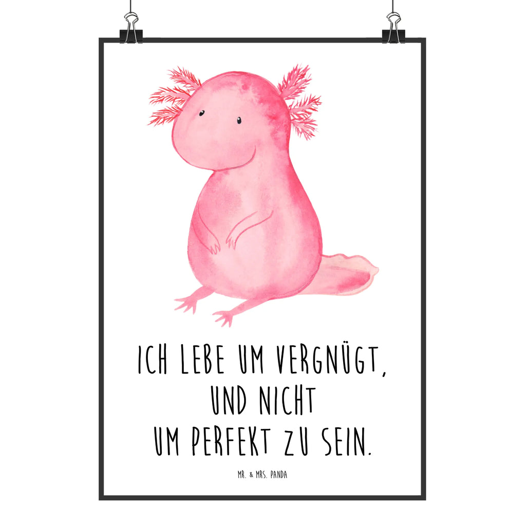 Poster Axolotl null Poster, Wandposter, Bild, Wanddeko, Küchenposter, Kinderposter, Wanddeko Bild, Raumdekoration, Wanddekoration, Handgemaltes Poster, Mr. & Mrs. Panda Poster, Designposter, Kunstdruck, Posterdruck, Axolotl, Molch, Axolot, vergnügt, fröhlich, zufrieden, Lebensstil, Weisheit, Lebensweisheit, Liebe, Freundin