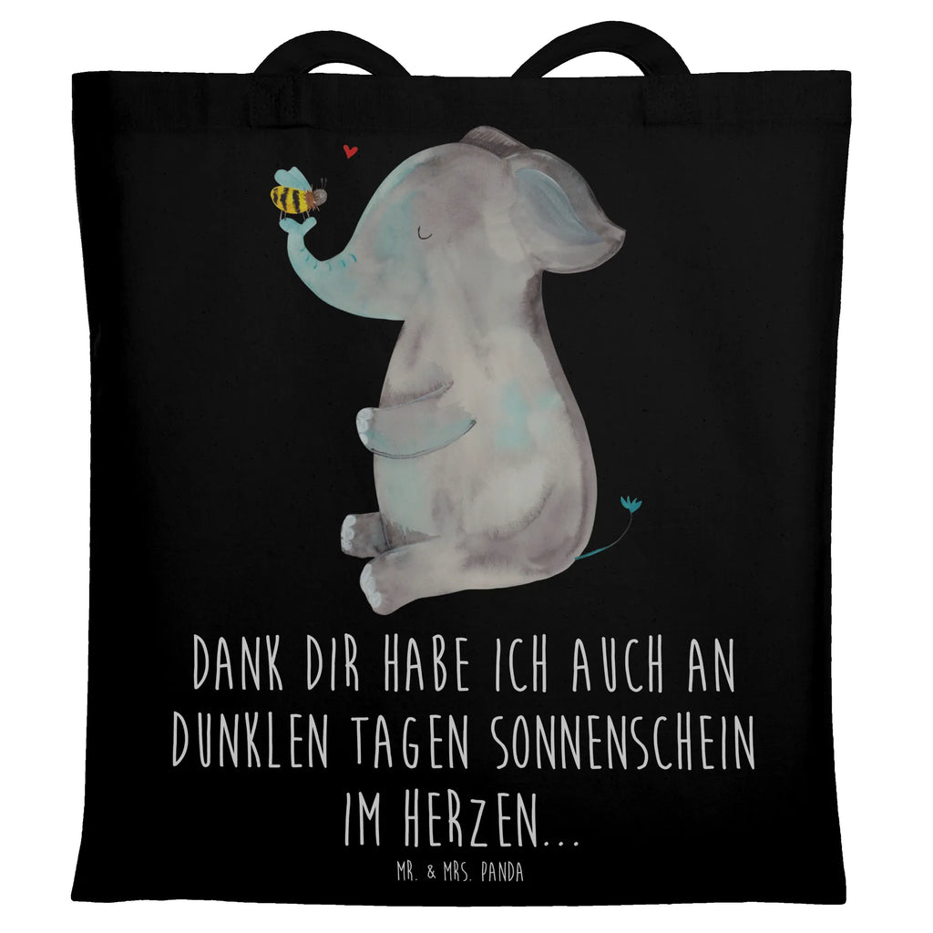 Tragetasche Elefant & Biene Beuteltasche, Beutel, Einkaufstasche, Jutebeutel, Stoffbeutel, Tasche, Shopper, Umhängetasche, Strandtasche, Schultertasche, Stofftasche, Tragetasche, Badetasche, Jutetasche, Einkaufstüte, Laptoptasche, Tiermotive, Gute Laune, lustige Sprüche, Tiere, Elefant, Biene, Liebe, Liebesbeweis, Jahrestag, Liebesgeschenk, Heiratsantrag, Hochzeitsgeschenk, Liebesspruch