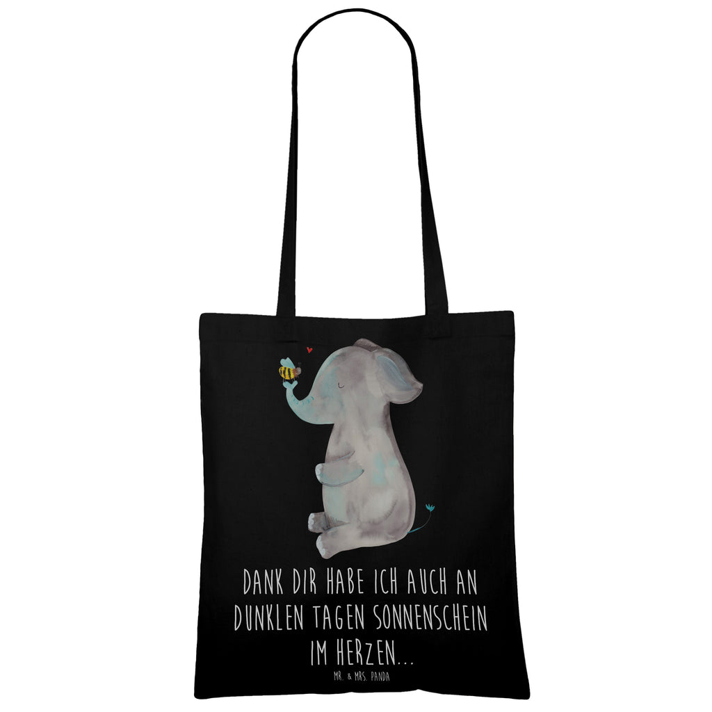 Tragetasche Elefant & Biene Beuteltasche, Beutel, Einkaufstasche, Jutebeutel, Stoffbeutel, Tasche, Shopper, Umhängetasche, Strandtasche, Schultertasche, Stofftasche, Tragetasche, Badetasche, Jutetasche, Einkaufstüte, Laptoptasche, Tiermotive, Gute Laune, lustige Sprüche, Tiere, Elefant, Biene, Liebe, Liebesbeweis, Jahrestag, Liebesgeschenk, Heiratsantrag, Hochzeitsgeschenk, Liebesspruch