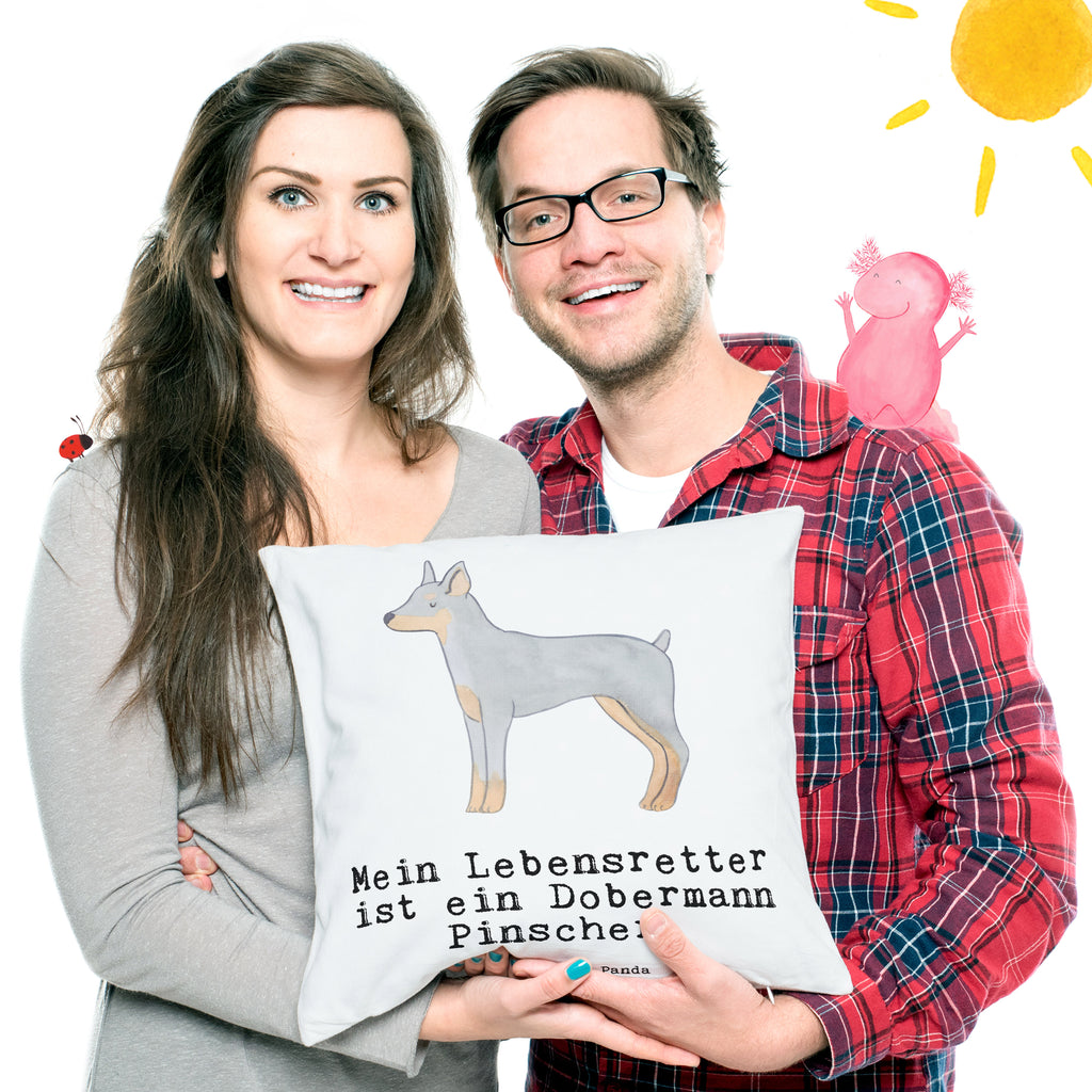 40x40 Kissen Dobermann Pinscher Lebensretter Kissenhülle, Kopfkissen, Sofakissen, Dekokissen, Motivkissen, Hund, Hunderasse, Rassehund, Hundebesitzer, Geschenk, Tierfreund, Schenken, Welpe, Dobermann Pinscher