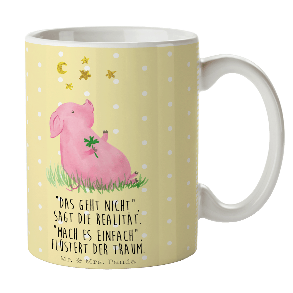 Tasse Schwein Glück Tasse, Kaffeetasse, Teetasse, Becher, Kaffeebecher, Teebecher, Keramiktasse, Porzellantasse, Büro Tasse, Geschenk Tasse, Tasse Sprüche, Tasse Motive, Kaffeetassen, Tasse bedrucken, Designer Tasse, Cappuccino Tassen, Schöne Teetassen, Tiermotive, Gute Laune, lustige Sprüche, Tiere, Glücksschwein. Glück, Schwein, Schweinchen, Sterne, Sernchen, Ziele, Träume, Motivation, Glücksbringer