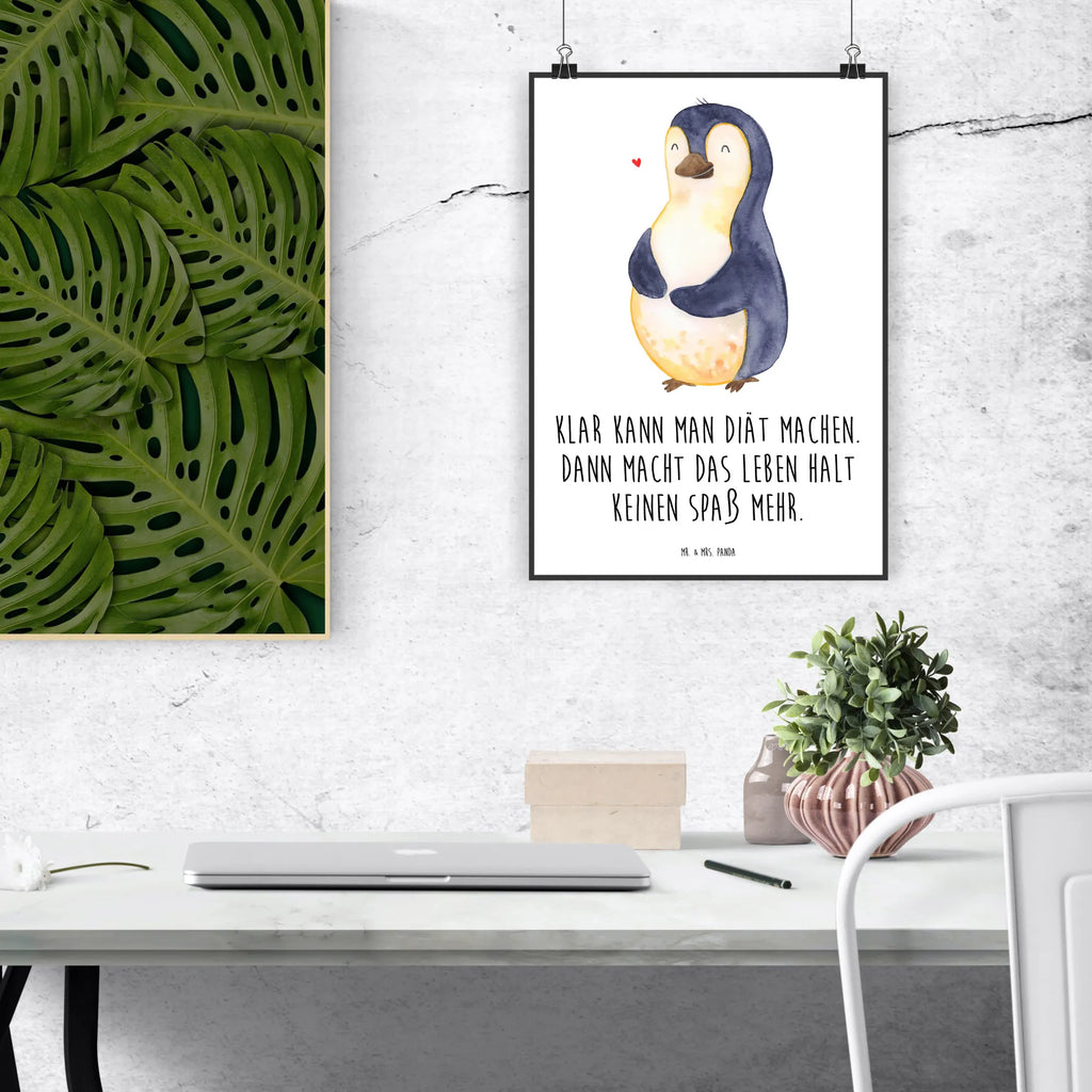 Poster Pinguin Diät Poster, Wandposter, Bild, Wanddeko, Küchenposter, Kinderposter, Wanddeko Bild, Raumdekoration, Wanddekoration, Handgemaltes Poster, Mr. & Mrs. Panda Poster, Designposter, Kunstdruck, Posterdruck, Pinguin, Pinguine, Diät, Abnehmen, Abspecken, Gewicht, Motivation, Selbstliebe, Körperliebe, Selbstrespekt