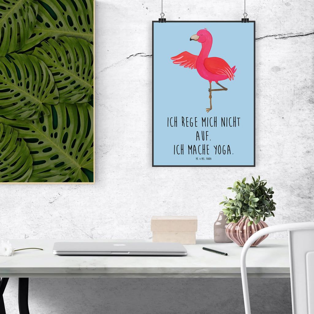 Poster Flamingo Yoga Poster, Wandposter, Bild, Wanddeko, Küchenposter, Kinderposter, Wanddeko Bild, Raumdekoration, Wanddekoration, Handgemaltes Poster, Mr. & Mrs. Panda Poster, Designposter, Kunstdruck, Posterdruck, Flamingo, Vogel, Yoga, Namaste, Achtsamkeit, Yoga-Übung, Entspannung, Ärger, Aufregen, Tiefenentspannung