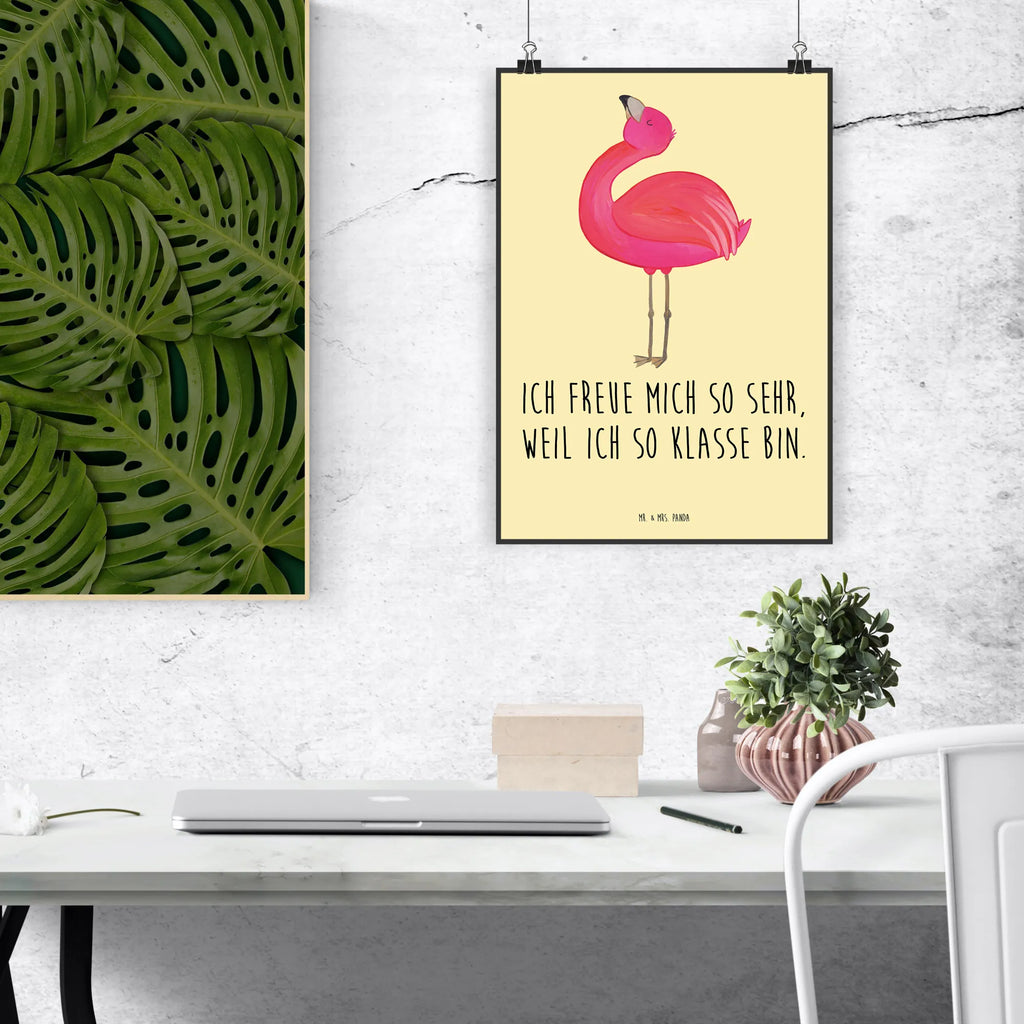 Poster Flamingo Stolz Poster, Wandposter, Bild, Wanddeko, Küchenposter, Kinderposter, Wanddeko Bild, Raumdekoration, Wanddekoration, Handgemaltes Poster, Mr. & Mrs. Panda Poster, Designposter, Kunstdruck, Posterdruck, Flamingo, stolz, Freude, Selbstliebe, Selbstakzeptanz, Freundin, beste Freundin, Tochter, Mama, Schwester