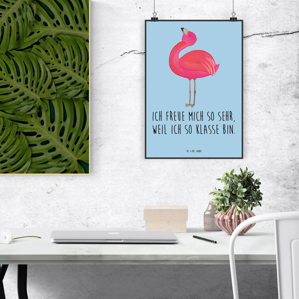 Poster Flamingo Stolz Poster, Wandposter, Bild, Wanddeko, Küchenposter, Kinderposter, Wanddeko Bild, Raumdekoration, Wanddekoration, Handgemaltes Poster, Mr. & Mrs. Panda Poster, Designposter, Kunstdruck, Posterdruck, Flamingo, stolz, Freude, Selbstliebe, Selbstakzeptanz, Freundin, beste Freundin, Tochter, Mama, Schwester