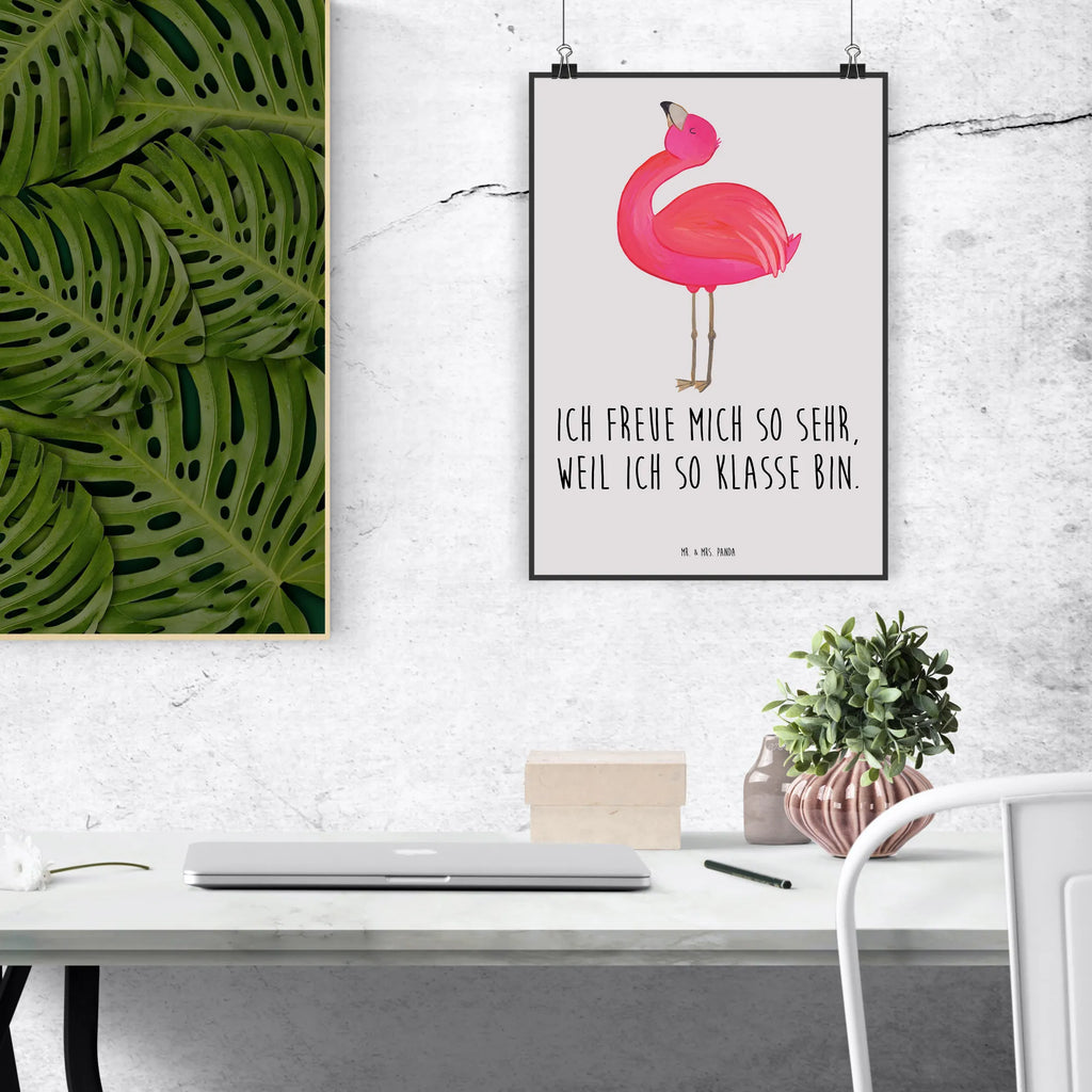 Poster Flamingo Stolz Poster, Wandposter, Bild, Wanddeko, Küchenposter, Kinderposter, Wanddeko Bild, Raumdekoration, Wanddekoration, Handgemaltes Poster, Mr. & Mrs. Panda Poster, Designposter, Kunstdruck, Posterdruck, Flamingo, stolz, Freude, Selbstliebe, Selbstakzeptanz, Freundin, beste Freundin, Tochter, Mama, Schwester