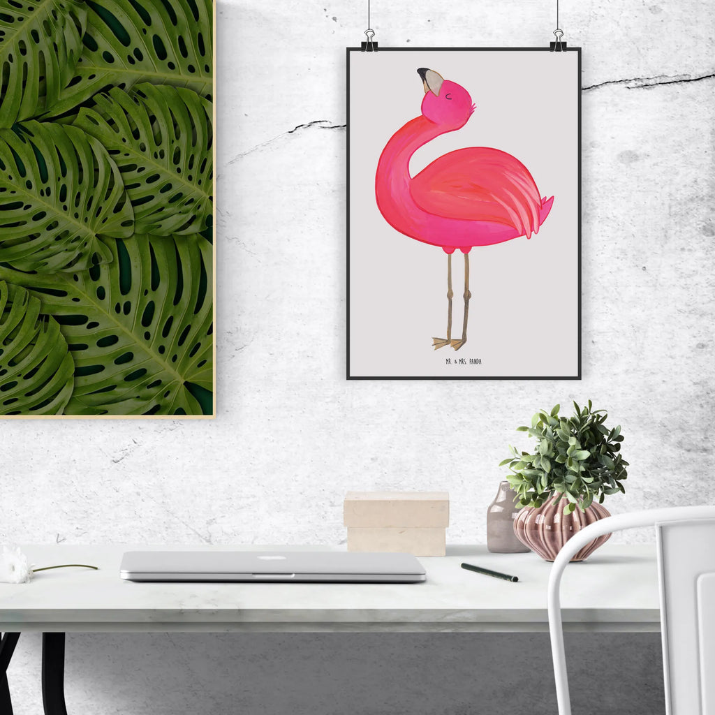 Poster Flamingo Stolz Poster, Wandposter, Bild, Wanddeko, Küchenposter, Kinderposter, Wanddeko Bild, Raumdekoration, Wanddekoration, Handgemaltes Poster, Mr. & Mrs. Panda Poster, Designposter, Kunstdruck, Posterdruck, Flamingo, stolz, Freude, Selbstliebe, Selbstakzeptanz, Freundin, beste Freundin, Tochter, Mama, Schwester