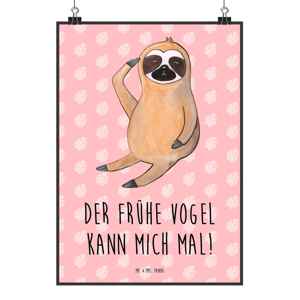 Poster Faultier Vogel Poster, Wandposter, Bild, Wanddeko, Küchenposter, Kinderposter, Wanddeko Bild, Raumdekoration, Wanddekoration, Handgemaltes Poster, Mr. & Mrs. Panda Poster, Designposter, Kunstdruck, Posterdruck, Faultier, Faultier Geschenk, Faultier Deko, Faultiere, faul, Lieblingstier, Spinner, früher Vogel, der frühe Vogel, Frühaufsteher, Morgenmuffel, Vogel, Faultierwelt