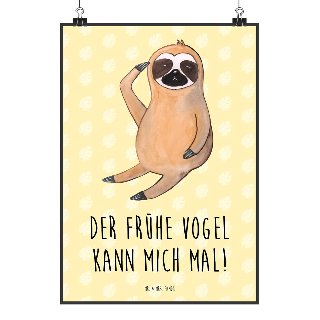 Poster Faultier Vogel Poster, Wandposter, Bild, Wanddeko, Küchenposter, Kinderposter, Wanddeko Bild, Raumdekoration, Wanddekoration, Handgemaltes Poster, Mr. & Mrs. Panda Poster, Designposter, Kunstdruck, Posterdruck, Faultier, Faultier Geschenk, Faultier Deko, Faultiere, faul, Lieblingstier, Spinner, früher Vogel, der frühe Vogel, Frühaufsteher, Morgenmuffel, Vogel, Faultierwelt