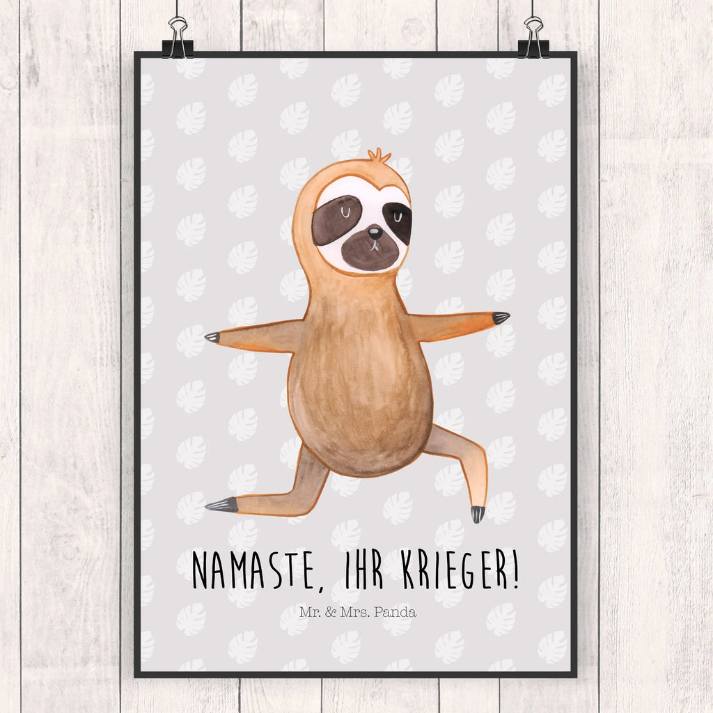 Poster Faultier Yoga Poster, Wandposter, Bild, Wanddeko, Küchenposter, Kinderposter, Wanddeko Bild, Raumdekoration, Wanddekoration, Handgemaltes Poster, Mr. & Mrs. Panda Poster, Designposter, Kunstdruck, Posterdruck, Faultier, Faultier Geschenk, Faultier Deko, Faultiere, faul, Lieblingstier, Yoga, Namaste, Krieger, Yogaübungen, Meditation, Atmung, Gelassenheit, Entspannung