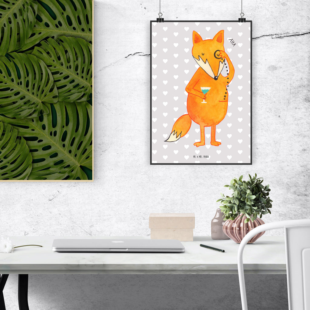 Poster Fuchs Lord Poster, Wandposter, Bild, Wanddeko, Küchenposter, Kinderposter, Wanddeko Bild, Raumdekoration, Wanddekoration, Handgemaltes Poster, Mr. & Mrs. Panda Poster, Designposter, Kunstdruck, Posterdruck, Fuchs, Füchse, tröstende Worte, Spruch lustig, Liebeskummer Geschenk, Motivation Spruch, Problemlösung