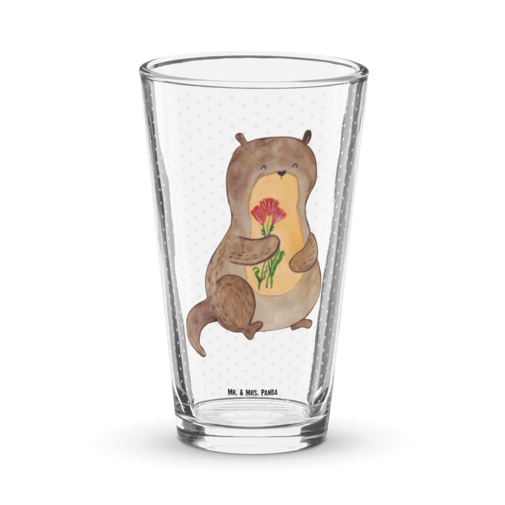 Premium Trinkglas Otter Blumenstrauß Trinkglas, Glas, Pint Glas, Bierglas, Cocktail Glas, Wasserglas, Otter, Fischotter, Seeotter, Otter Seeotter See Otter