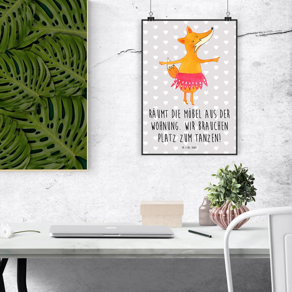 Poster Fuchs Ballerina Poster, Wandposter, Bild, Wanddeko, Küchenposter, Kinderposter, Wanddeko Bild, Raumdekoration, Wanddekoration, Handgemaltes Poster, Mr. & Mrs. Panda Poster, Designposter, Kunstdruck, Posterdruck, Fuchs, Fuchs Spruch, Füchse, Füchsin, Ballerina, Ballett, Tänzerin, Tanzen, Party, Einladung, Geburtstag